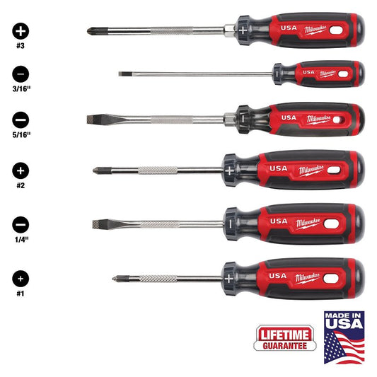 Milwaukee Screwdriver Set, 6-Piece, Multi-Color