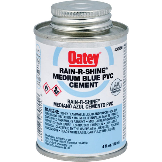 Rain-R-Shine Blue PVC Pipe Cement, 4 oz