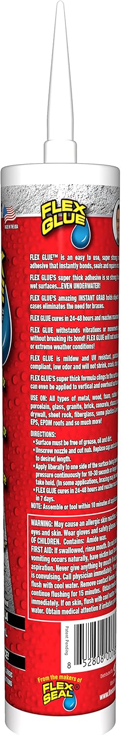 Flex Seal Glue, White, 10 oz Cartridge