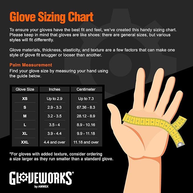 Gloveworks Heavy-Duty Disposable Gloves Powder-Free, Orange