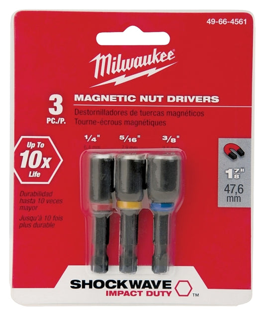 Milwaukee Nut Driver Set, 3-Piece, Magnetic, Steel