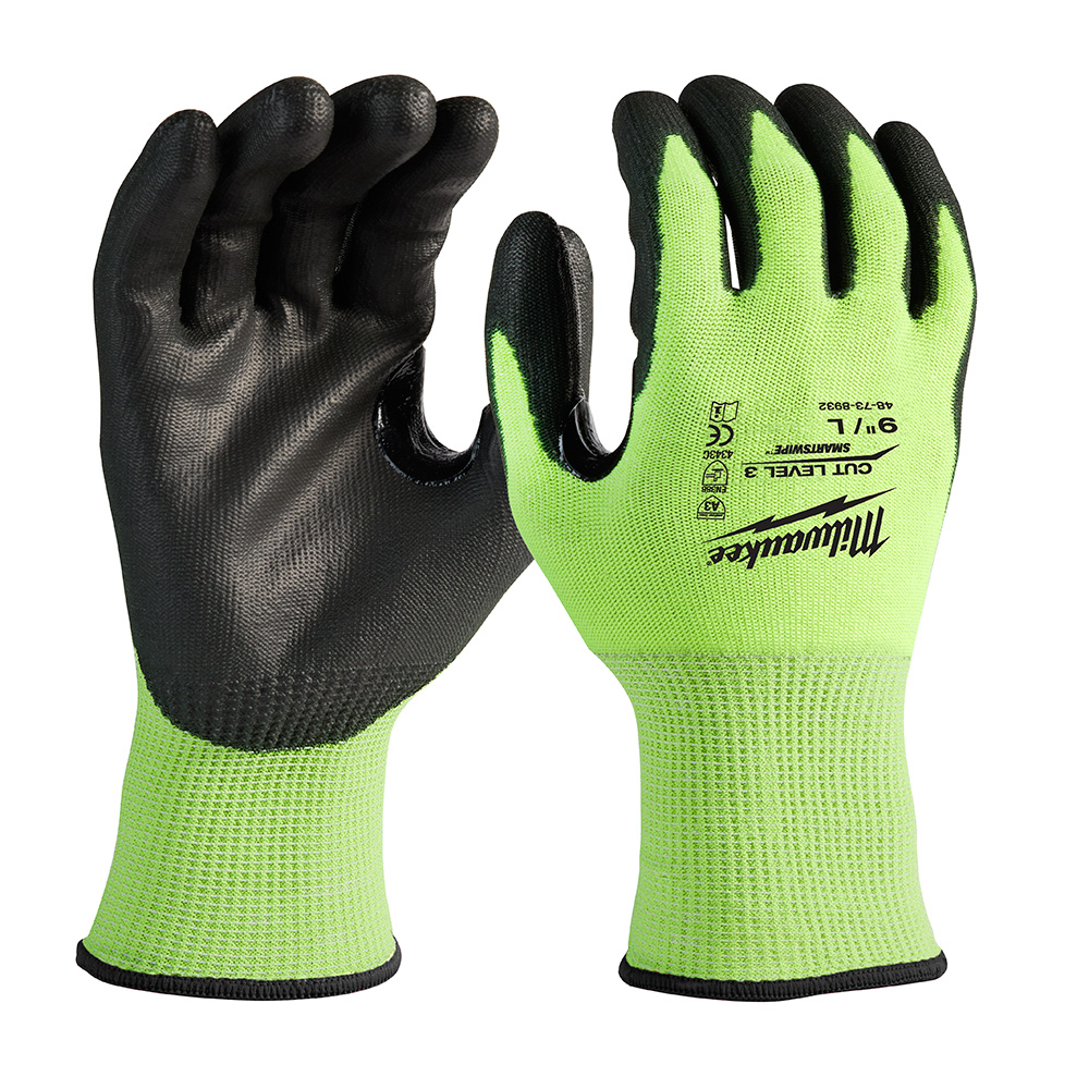 Milwaukee Dipped Gloves Unisex, Nitrile Coating, Yellow