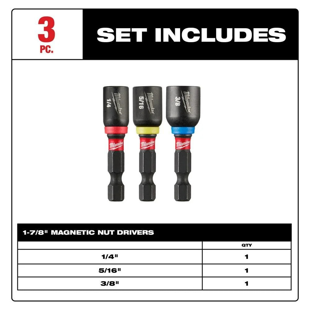 Milwaukee Nut Driver Set, 3-Piece, Magnetic, Steel