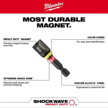 Milwaukee Nut Driver Set, 3-Piece, Magnetic, Steel